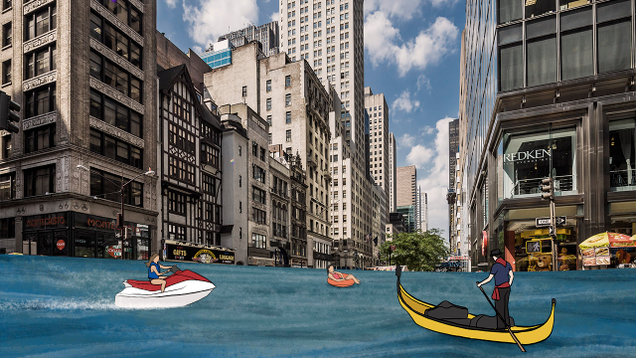 Illustration for article titled We Hired An Artist To Depict How Climate Change Would Alter New York City, And Unfortunately He Made It Look Kinda Badass